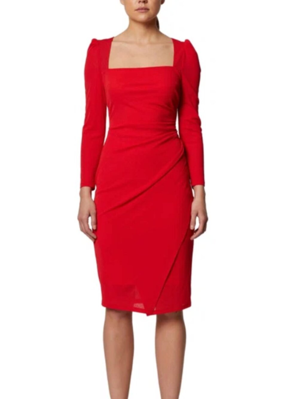 NWT Laundry by Shelli Segal Red Square Neck Cocktail Dress Size 12
